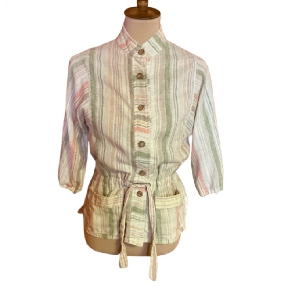 Vintage 70s striped belted top